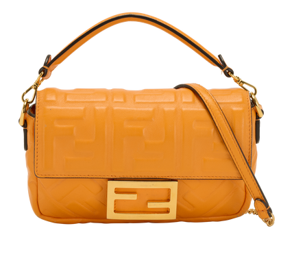 Mini Baguette, &pound;1,300, Handbags, Orange, Leather, Front view